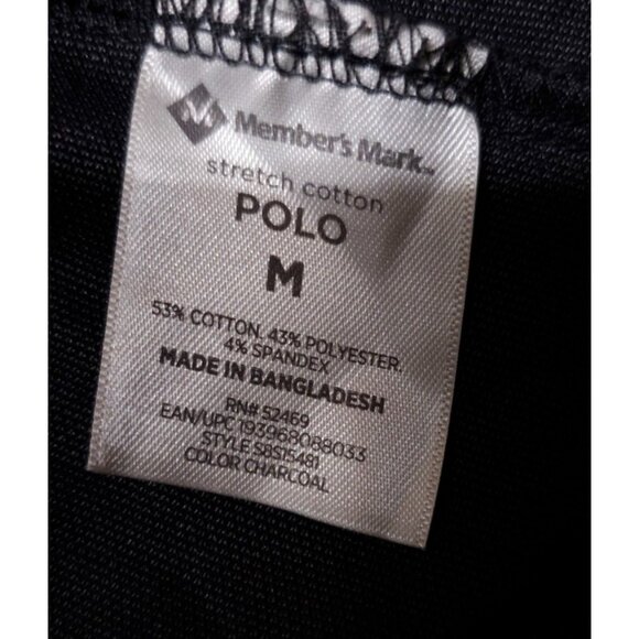 Member's Mark Mens Medium Dark Gray Short Sleeve Stretch Golf Polo Shirt - Picture 12 of 13